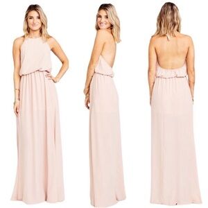 Show me your mumu Pink Halter Maxi Dress